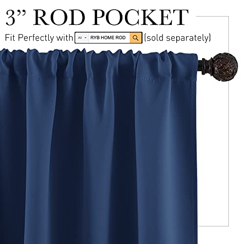 Half Curtain Tiers 36 inch Length (Navy Blue / 34"W x 36"L (Pack of 2))