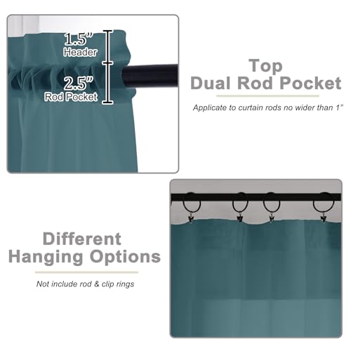 Dusty Blue Sheer Curtains 84 Inches Long 2 Panels (Dusty Blue / 42"W x 84"L (Pack of 2))