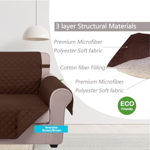 Reversible Recliner Chair Covers (Brown/Brown / 28''recliner-oversized)