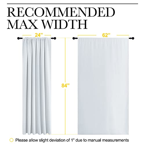 Bedroom Window Curtain Panels (Greyish White / 62"W x 84"L (Pack of 2))