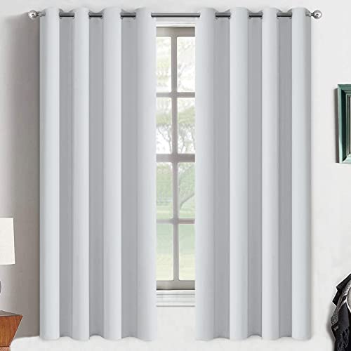 Room Darkening Curtains 52x63 inch Greyish White (Greyish White / 52"W x 63"L (Pack of 2))
