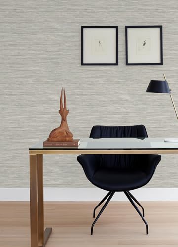 Neutral Jade Dimensional Grasscloth Peel and Stick Wallpaper (Neutral Jade)