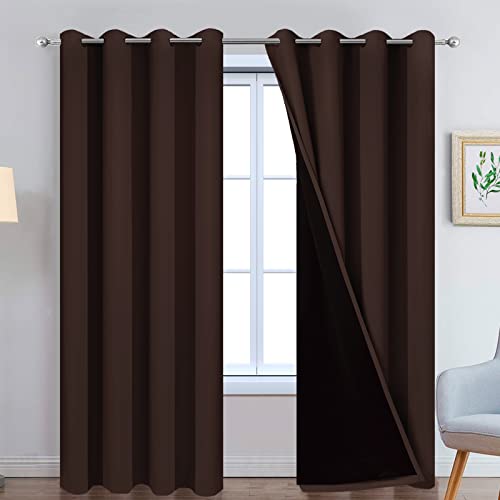 Chocolate Brown Blackout Curtains 90 Inches Long 52" Wide (52"W x 90"L (Pack of 2) / Chocolate Brown)