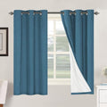 100% Blackout Linen Curtains 63" L 2 Panels Blue Sapphire (Blue Sapphire / 42"W x 63"L (Pack of 2))