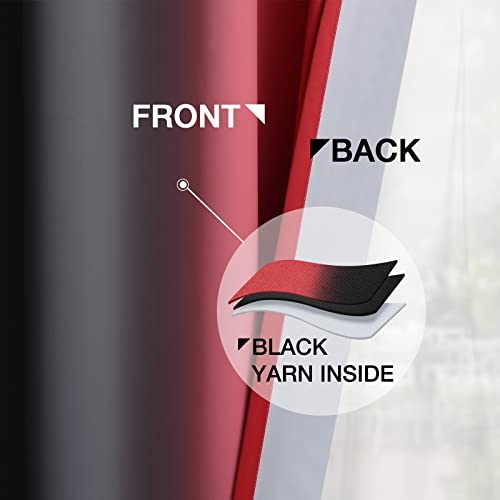 Red Black Ombre Curtains 52x63 Inche Long 2 (52"W x 63"L (Pack of 2) / Red and Black)