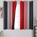 Red and Black Ombre Blackout Bedroom Curtains 45 Inch Long (Black and Red / 52"W x 45"L (Pack of 2))
