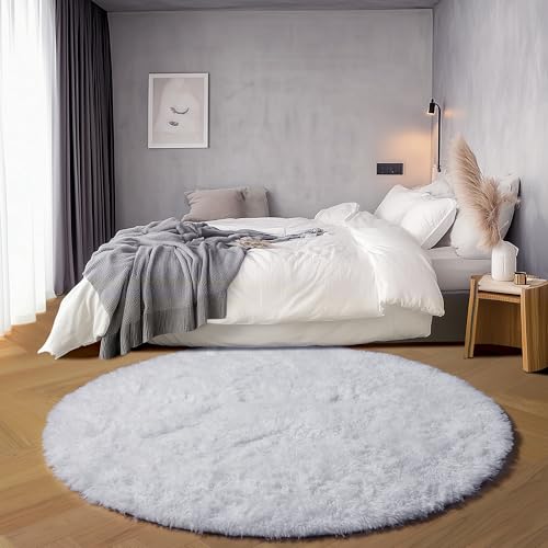 White Round Area Rugs 5ft (White / 5' (Round))