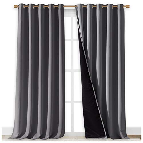 Grey Blackout Curtains for Patio 70" Wide x 108" Long 2 Panels (Grey / 70"W x 108"L (Pack of 2))