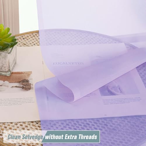 Sheer Curtains for Window 96 Inches Long 2 Panels (42"W x 96"L (Pack of 2) / Lavender)