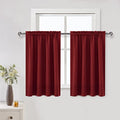Short Blackout Curtains 42 x 36 Inch Long for Kitchen RV Bunk Burgundy (Burgundy / 42"W x 36"L (Pack of 2))