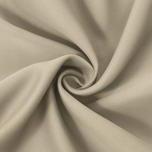 Beige Blackout Curtains 66 x 63 Inch Length (Beige / 66"W x 63"L (Pack of 2))