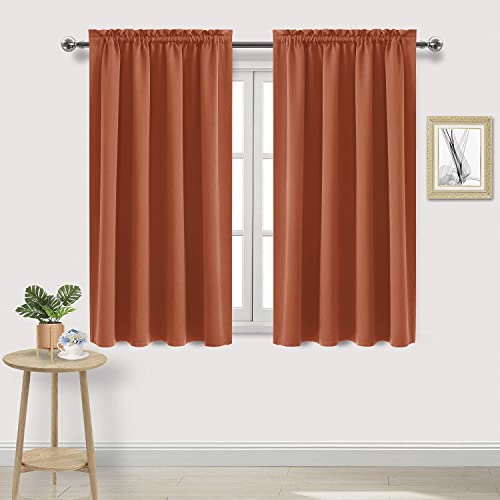 Blackout Curtains for Bedroom Living Room 52 x 54 Inch Long 2 Panels (Burnt Ochre / 52"W x 54"L (Pack of 2))