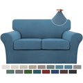 3 Piece Sofa Covers For 2 Cushion Couch Sofa Slipcover Soft Couch Cover For Dogs (Loveseat (2 Cushion) / Dusty Blue)