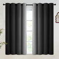 100% Blackout Ombre Bedroom Curtains Black and Greyish White (52"W x 45"L (Pack of 2) / Black White)