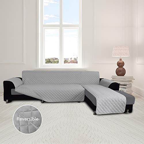 Sofa Slipcover L Shape Sofa Cover Sectional Couch Cover Furniture Protector Mat for Pets Dog Cat (X-Large / Light Gray/Light Gray)