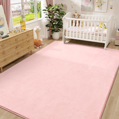 Modern Area Rugs for Bedroom Living Room (4' x 6' (Rectangular) / Pink)