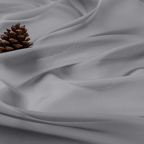Grey Sheer Curtains 84 Inch Long 2 Panels for Living Room 59" Wide (Grey / 59"W x 84"L (Pack of 2))