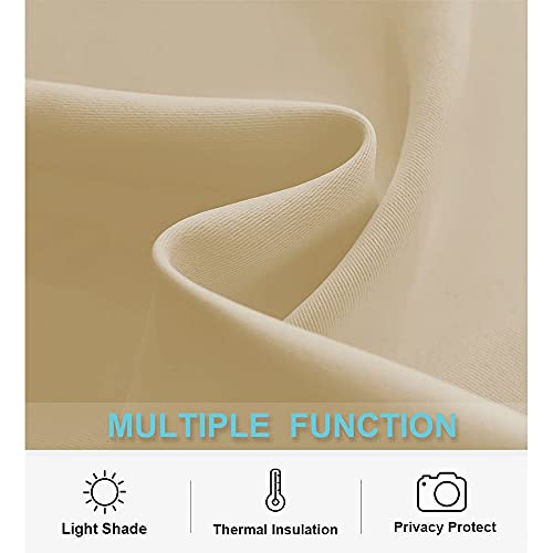 Short Biscotti Beige Curtains for Small Bedroom Window Kitchen (Biscotti Beige / 42"W x 36"L (Pack of 2))