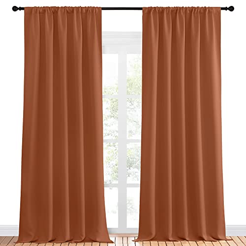 Blackout Curtains and Drapes (Burnt Orange / 52"W x 95"L (Pack of 2))