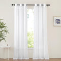 White Sheer Curtains for Living Room 90 inches Long (White / 42"W x 90"L (Pack of 2))