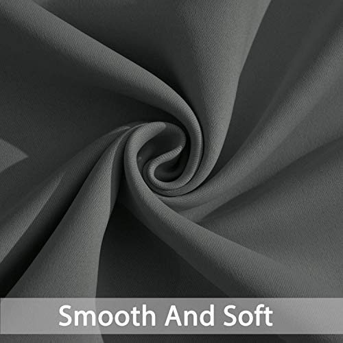 Blackout Curtains 38x72 inch Dark Grey Thermal Drapes (Dark Grey / 38"W x 72"L (Pack of 2))