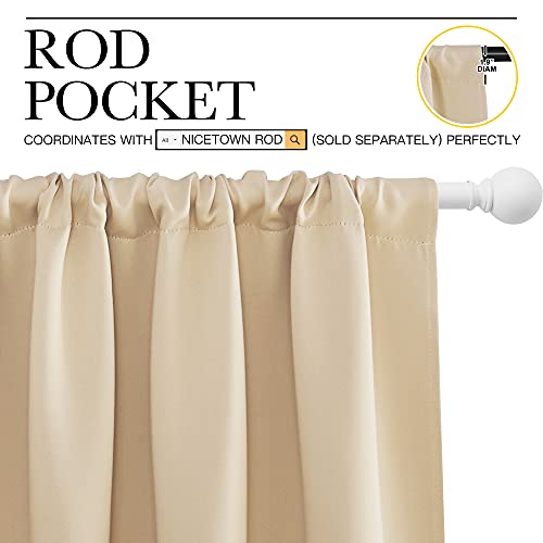 Room Darkening Curtains for Bedroom (Biscotti Beige / 52"W x 95"L (Pack of 2))
