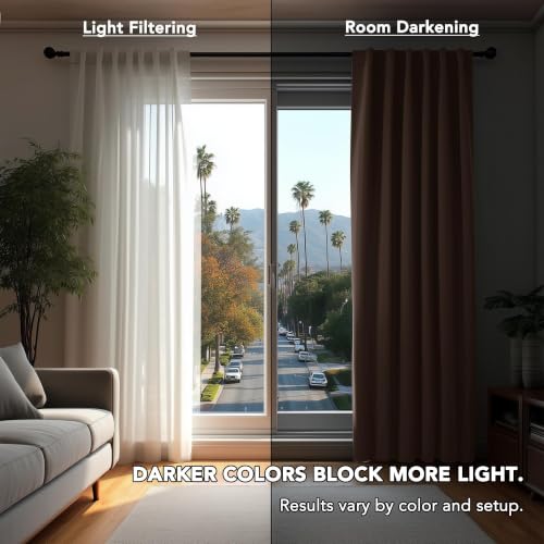 Blackout Curtains for Bedroom (Brown / 70"W x 84"L (Pack of 2))
