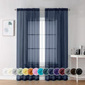 Navy Blue Sheer Curtains 84 Inches Long 2 Panels (Navy Blue / 42"W x 84"L (Pack of 2))