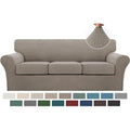 4 Piece Couch Covers for 3 Cushion Couch Sofa Pet Friendly Stretch Couch Cover for Dogs Washable Sofa Covers with Individual Couch Cushion Covers (Sofa (3 Cushion) / Taupe)