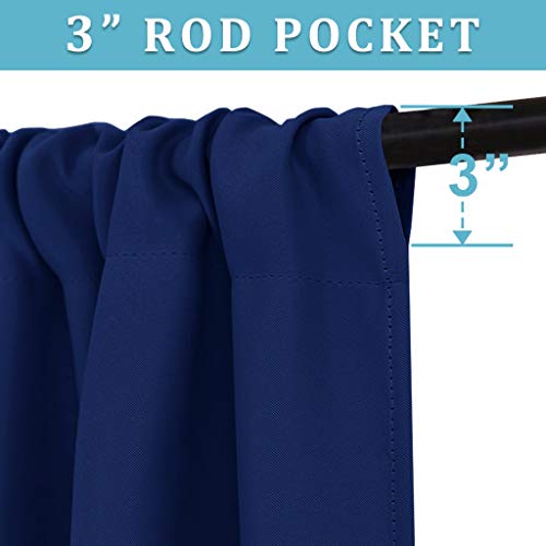 Blackout Curtains for Bedroom Living Room Nursery 63 inches Long (Marine Blue / 42"W x 63"L (Pack of 2))