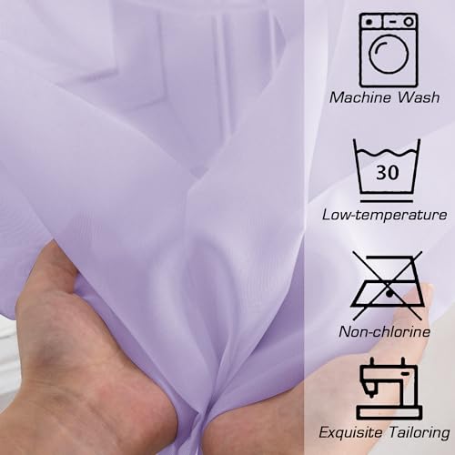 Light Purple Sheer Curtains 54 Inch Length 2 Panels Set (Lavender / 42"W x 54"L (Pack of 2))