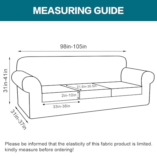 4 Piece Sofa Covers for 3 Cushion Couch Sofa Slipcover Soft Couch Cover for Dogs (XL Sofa (3 Cushion) / Dove)