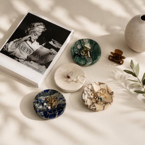 Marble Jewelry Dish (Travertino Romano / 4")