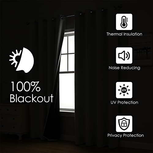 100% Blackout Curtains for Bedroom 72 Inches Long 2 Panels Set (52"W x 72"L (Pack of 2) / Light Beige)
