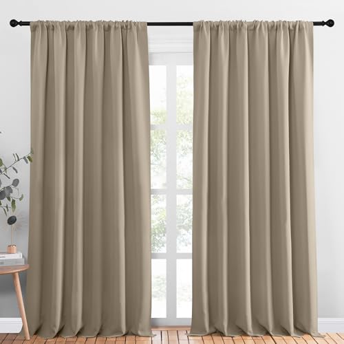 2 Panels Blackout Curtains (Soft Taupe / 70"W x 95"L (Pack of 2))