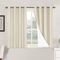100% Blackout Curtains for Bedroom Thermal Insulated Linen Textured Curtains Heat and Full Light Blocking Drapes Living Room Curtains 2 Panel Sets (Bleached Sand / 52"W x 45"L (Pack of 2))