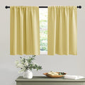 Short Light Yellow Curtains for Small Bedroom Kitchen Cafe Window (Light Yellow / 42"W x 36"L (Pack of 2))