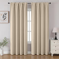 Light Beige Blackout Curtains 54 inch Length 2 Panels Set (Light Beige / 52"W x 54"L (Pack of 2))