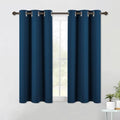 Moroccan Blue Kitchen Blackout Short Curtain Panels for Bedroom (Dark Blue / 42"W x 45"L (Pack of 2))