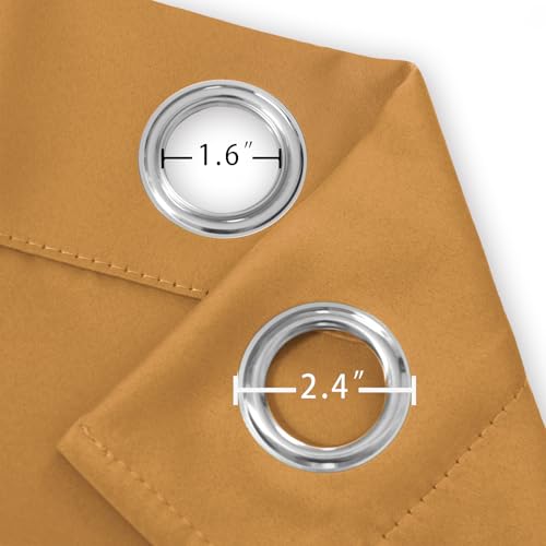 Mustard Yellow Blackout Curtains 66 x 63 Inch Length (Mustard Yellow / 66"W x 63"L (Pack of 2))