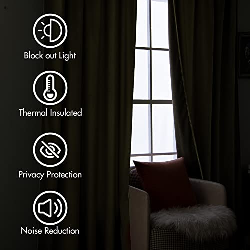 Velvet Curtains 52x96 inches 2 Panels Burnt Orange Blackout Curtains (Burnt Orange / 52"W x 96"L (Pack of 2))