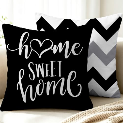 Throw Pillow Covers 18x18 (Black / 18" x 18" (Pack of 4))