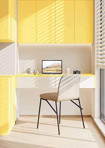 118''x17.7'' Yellow Peel and Stick Wallpaper Contact Paper Modern Self Adhesive Wall Paper Removable Renter Friendly Textured Solid Color Shelf Cabinet Vinyl Roll (Yellow / 17.7" x 118")