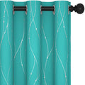 Living Room Curtains 54 Inches Long (Turquoise/Wave Dots / 42"W x 54"L (Pack of 2))