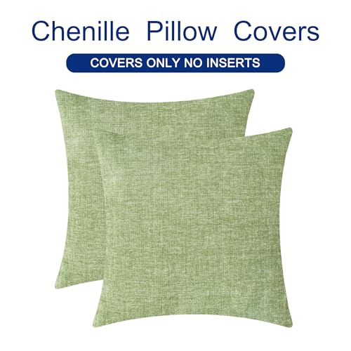 Decorative Couch Throw Pillow Covers 18 X 18 Inches Sage Green (18" x 18" (Pack of 2) / Sage)