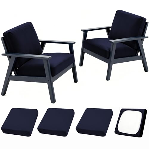 4Pcs Outdoor Cushion Covers (Navy Blue / 4PCS)