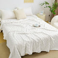 Fleece Throw Blanket for Bed Couch 90"x108" White (White / King(108×90in))
