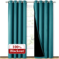 Peacock Teal Blackout Curtains for Baby Room 52" x 84" 2 Panels (Peacock Teal / 52"W x 84"L (Pack of 2))
