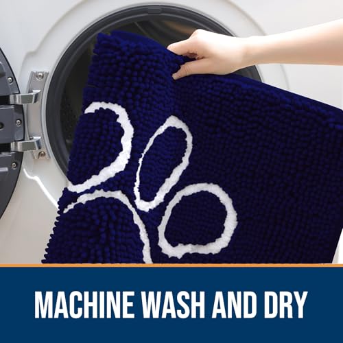 Dog Door Mat for Muddy Paws 59x35 (Navy Blue / 59" X 35")