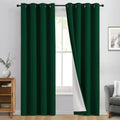 Dark Green 100% Blackout Curtains 84 Inches Long 50" Wide 2 Panels (50"W x 84"L (Pack of 2) / Dark Green With White Backing)